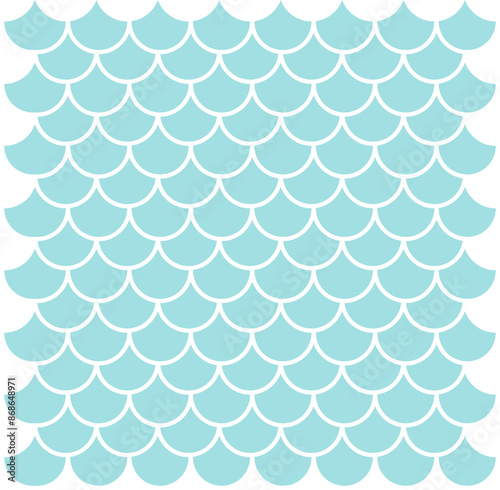 Mermaid Fish Scale Pattern Illustration 