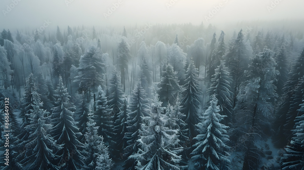 cinematic bird view of taiga forest with fir trees and pine trees cinematic bird view of taiga forest with fir trees and pine trees