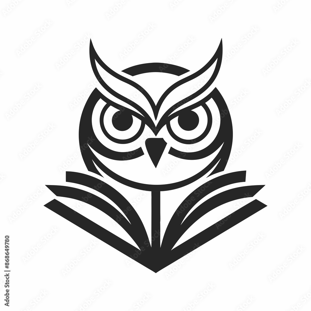 Owl book logo design line art vector icon line art illustration. Owl book logo design line art vector icon line art illustration.