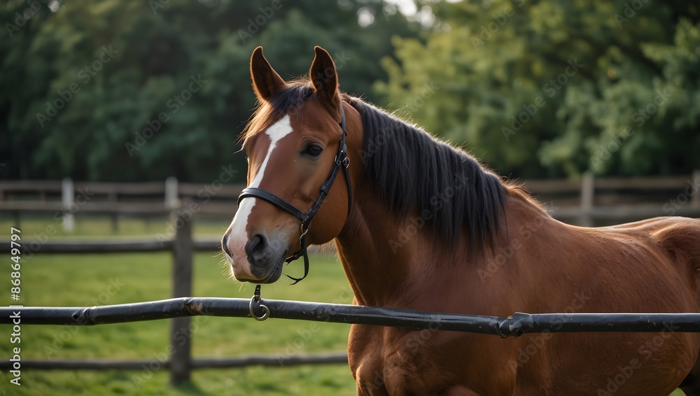 Fototapeta premium The therapeutic benefits of equine-assisted therapy for various psychological and physical conditions ai_generated