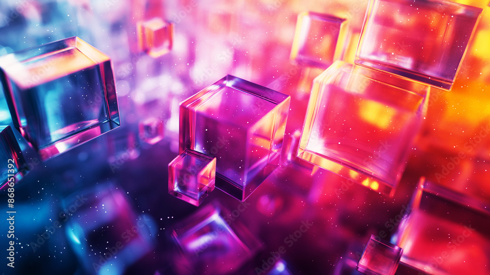 Colorful boxes glass rainbow background Colorful boxes glass rainbow background