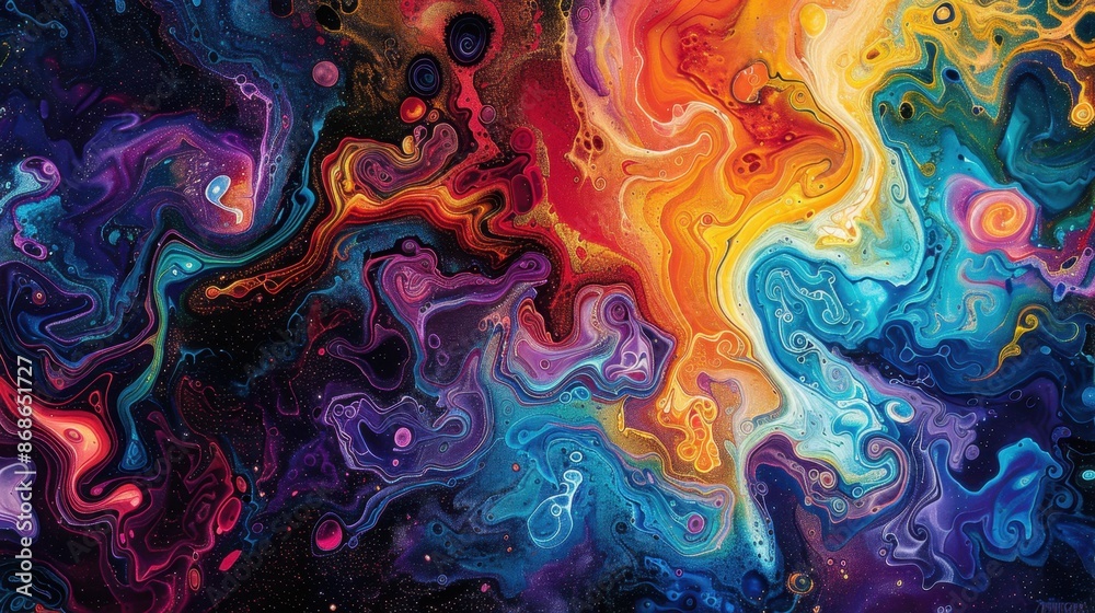 A vivid, colorful abstraction representing psychedelic synthesis, with swirling hues and intricate shapes blending seamlessly to create a sense of otherworldly beauty and visual harmony. A vivid, colorful abstraction representing psychedelic synthesis, with swirling hues and intricate shapes blending seamlessly to create a sense of otherworldly beauty and visual harmony.