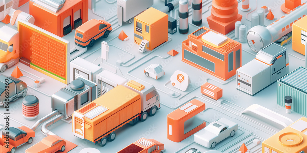 Obraz premium 3D graphic of Internet of thing concepts