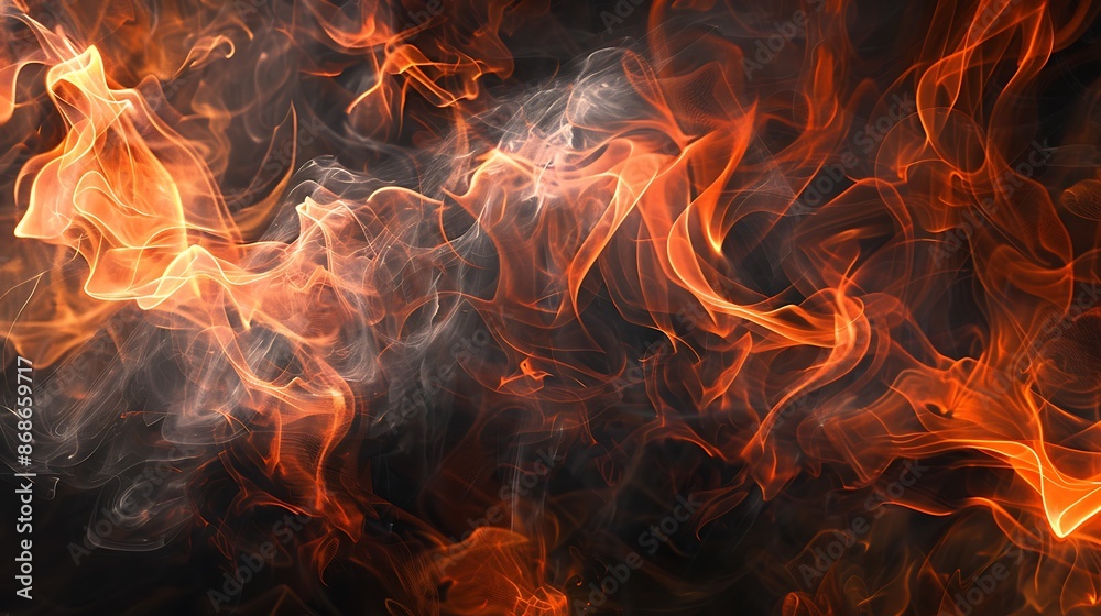 Black and orange abstract smoke backdrop very detailed and realistic shape Black and orange abstract smoke backdrop very detailed and realistic shape