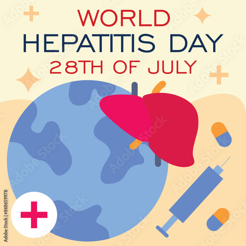 World Hepatitis Day Social Media Post Template Design.