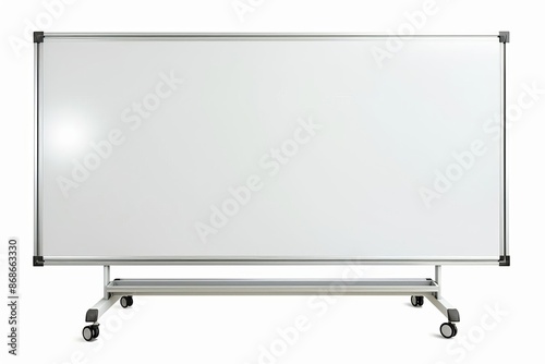 Whiteboard on wheels. Isolated on white background.