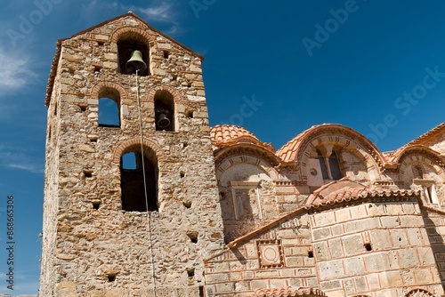 View of the Byzantine city of Mystras. Saint Dimitrios Mystras Holy Orthodox Metropolitan Church. Unesco world heritage. Peloponnese. Greece. photo