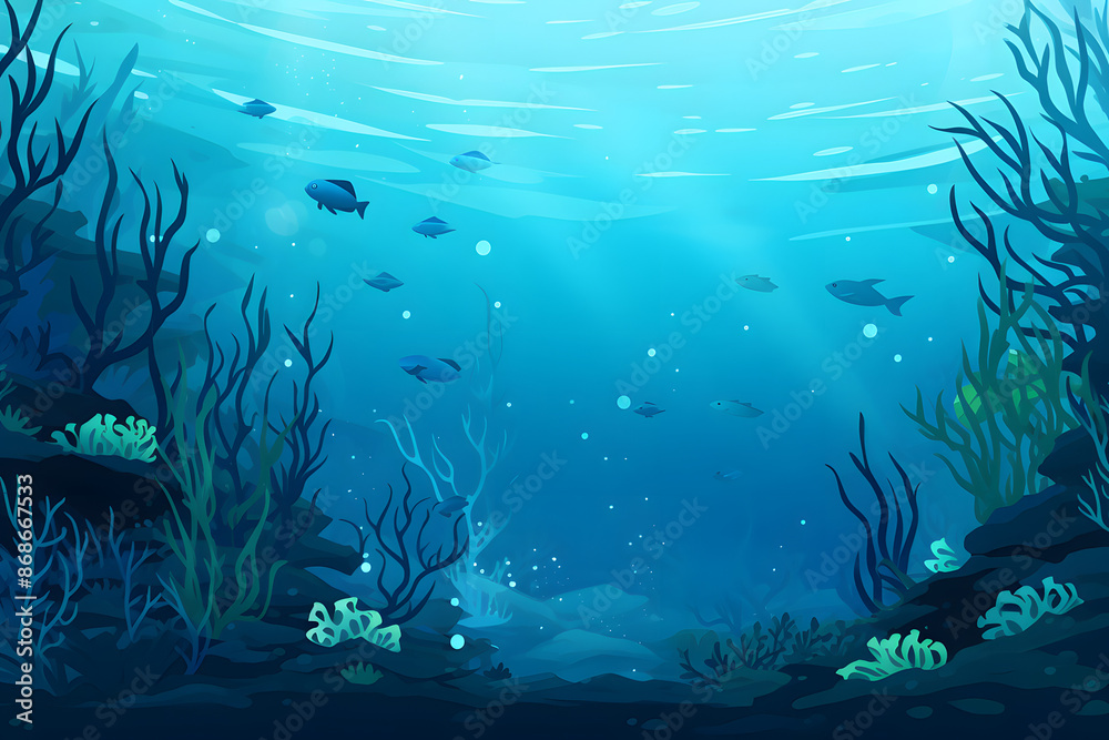 Naklejka premium underwater wallpaper background, wallpaper