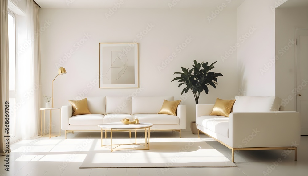 Fototapeta premium Photo interior modern design room 3d illustration