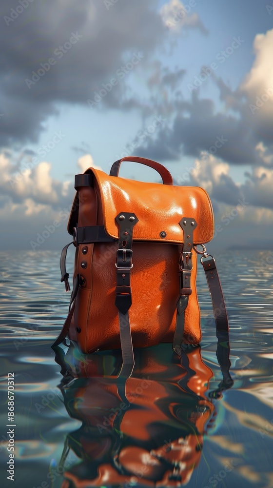 Fototapeta premium Innovative 2D Illustration of Waterproof iPad Bag for Outdoor Use with 3D Letters