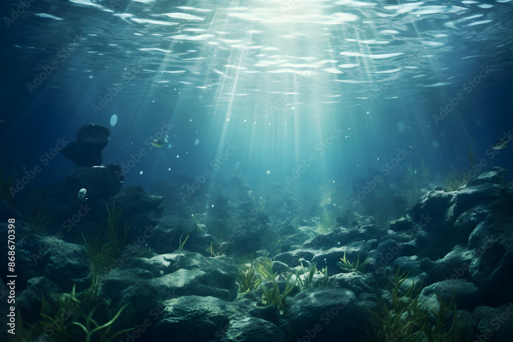 Naklejka premium underwater wallpaper background, wallpaper