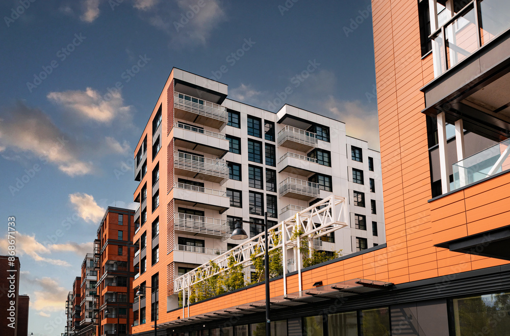 Fototapeta premium New houses construction. Residential house development