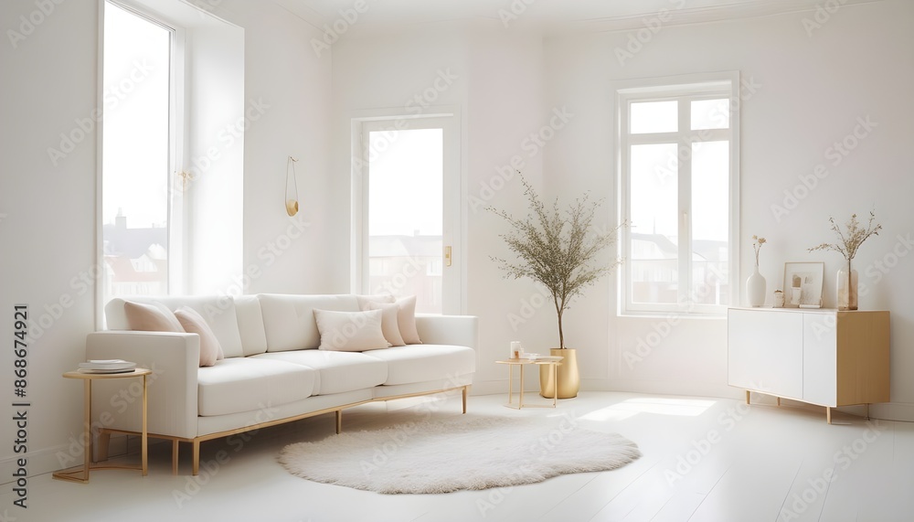 Fototapeta premium Photo interior modern design room 3d illustration