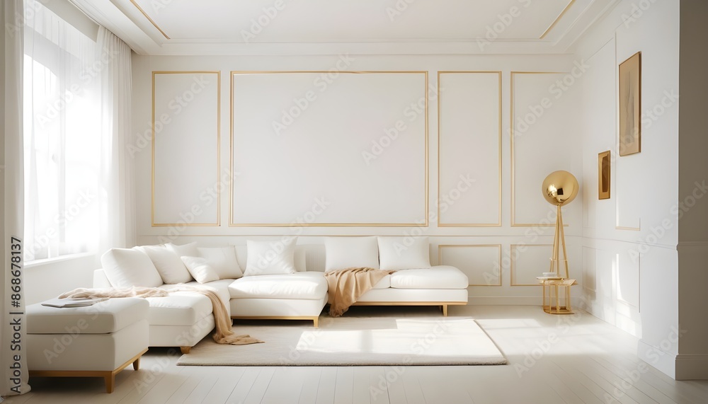 Fototapeta premium Photo interior modern design room 3d illustration