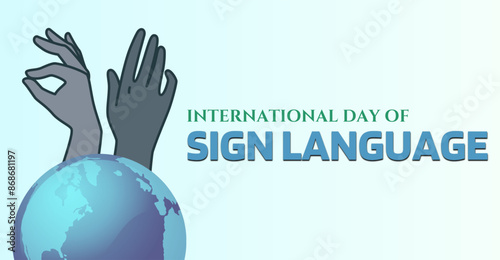 International Day of Sign Language. Campaign or celebration banner design