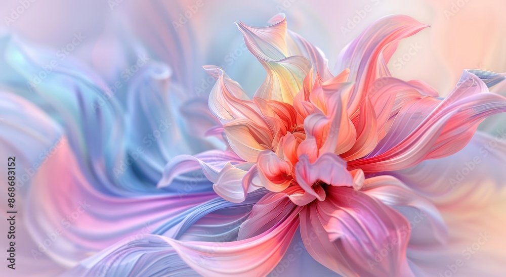 Close up of pink and blue flower on colorful background Close up of pink and blue flower on colorful background