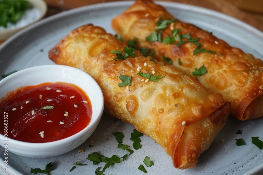 Crispy Egg Rolls with Sweet and Sour Sauce Crispy Egg Rolls with Sweet and Sour Sauce
