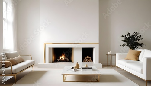 Photo interior modern design room 3d illustration