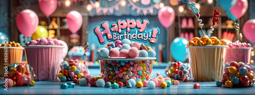 Birthday Party with Colorful Decorations