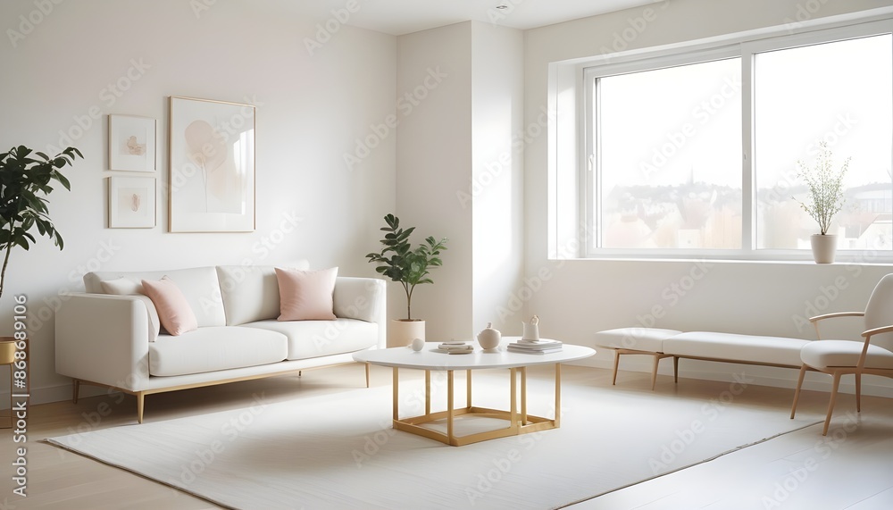 Fototapeta premium Photo interior modern design room 3d illustration