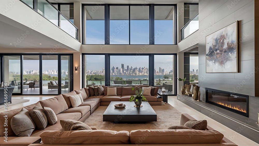 custom made wallpaper toronto digitalLiving room in luxury home