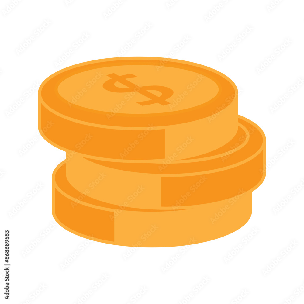 Coins stack icon with dollar symbol. Money pay, Financial and Business concept. Coins stack icon with dollar symbol. Money pay, Financial and Business concept.