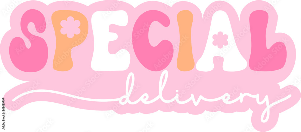 Special Delivery Pink Delivery Sticker Special Delivery Pink Delivery Sticker
