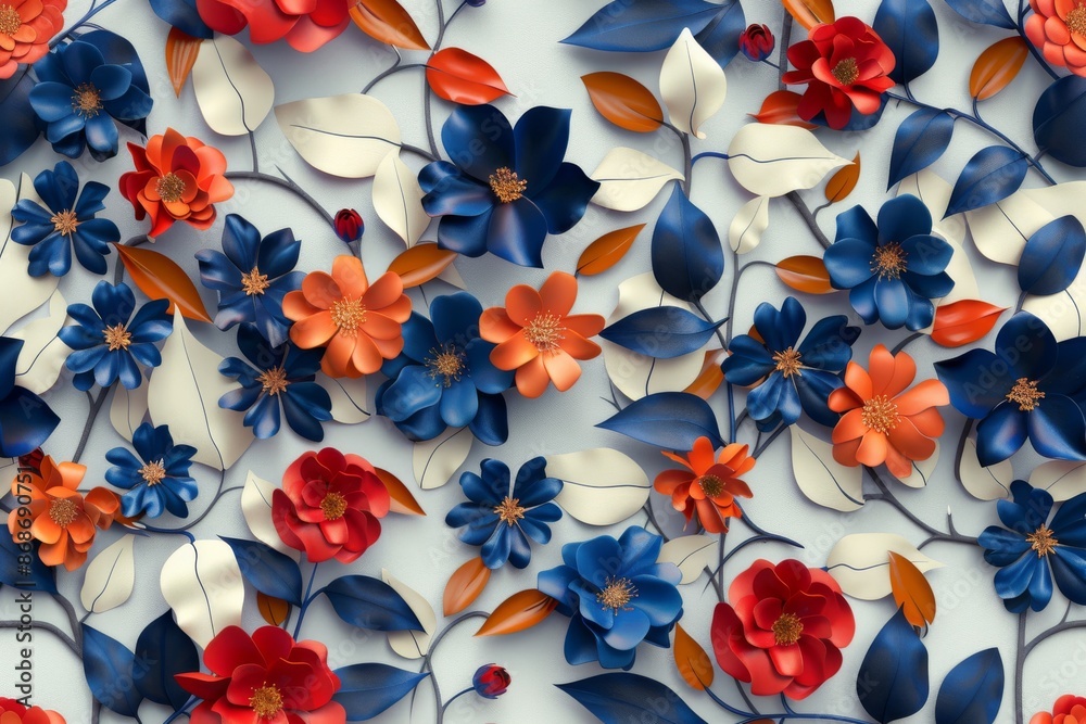 Creating seamless floral patterns for paper, covers, fabrics, interior decor, and other uses. Using generative AI Creating seamless floral patterns for paper, covers, fabrics, interior decor, and other uses. Using generative AI
