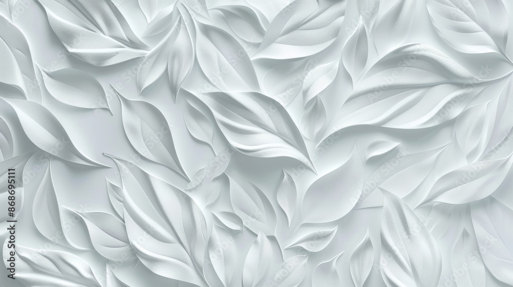 Obraz premium A pattern with embossed motifs is presented on a paper background. The illustration shows a pattern of leaves on a paper background.