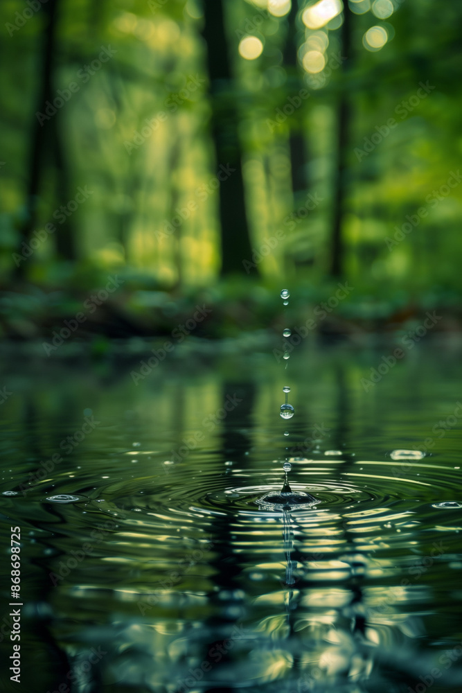 drop in the lake in the forest drop in the lake in the forest