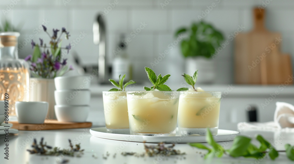 fruity crushed ice drink with lemon and mint fruity crushed ice drink with lemon and mint