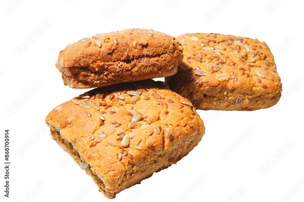 Fresh rye Swedish buns isolated on a transparent background. Fresh rye Swedish buns isolated on a transparent background.