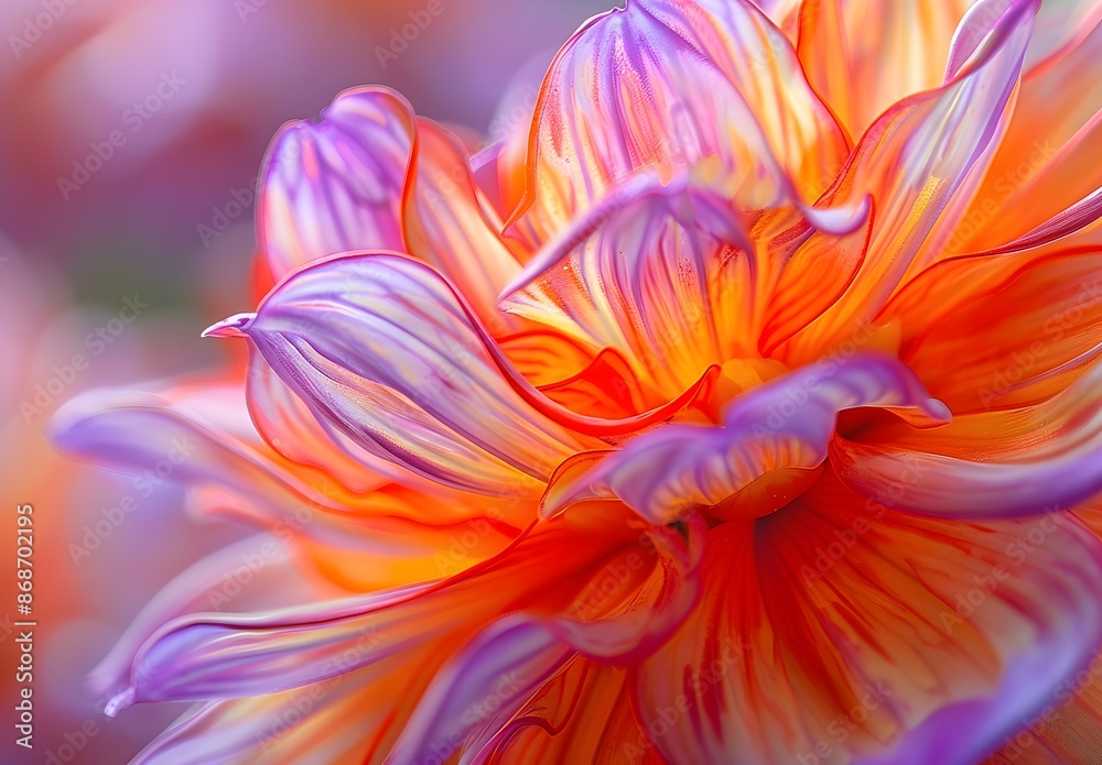 Fototapeta premium Close-Up Orange Purple Flower Petals