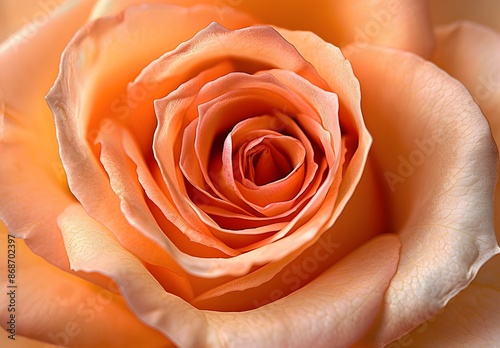 Close-Up Orange Rose Petals Spiral Romance