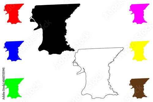 East Baton Rouge County, Louisiana (U.S. county, United States of America, USA, U.S., US) map vector illustration, scribble sketch East Baton Rouge Parish map