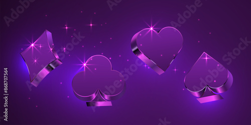 Casino background with card suit symbols. Vector illustration