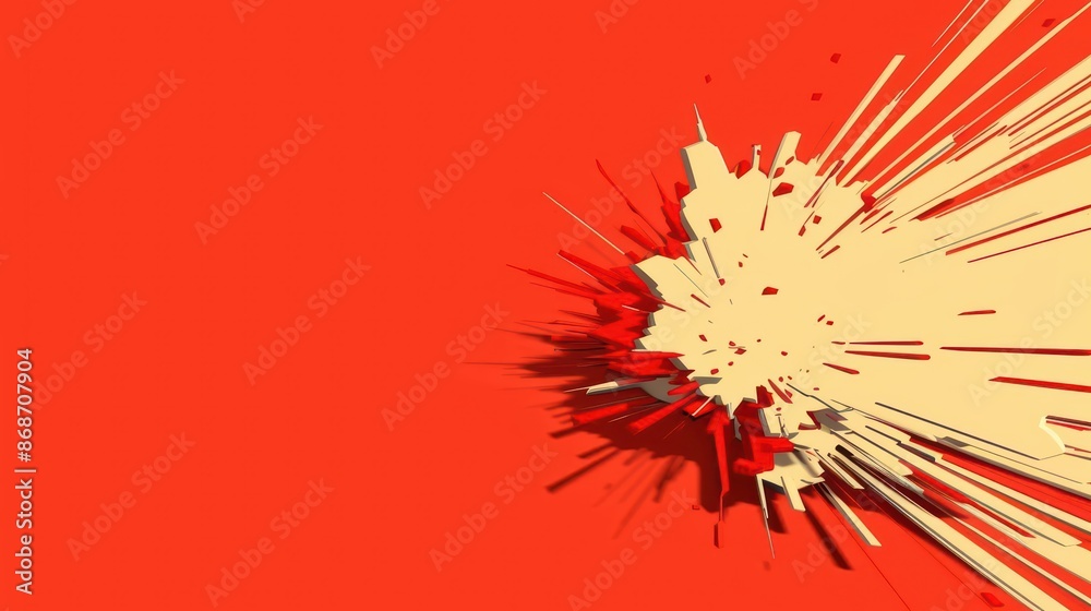 Naklejka premium Abstract illustration of an urban explosion in a sleek, contemporary style with copy space