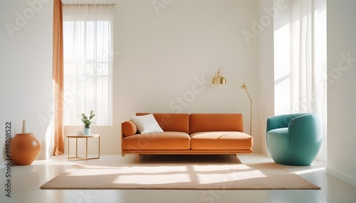 Photo interior modern design room 3d illustration