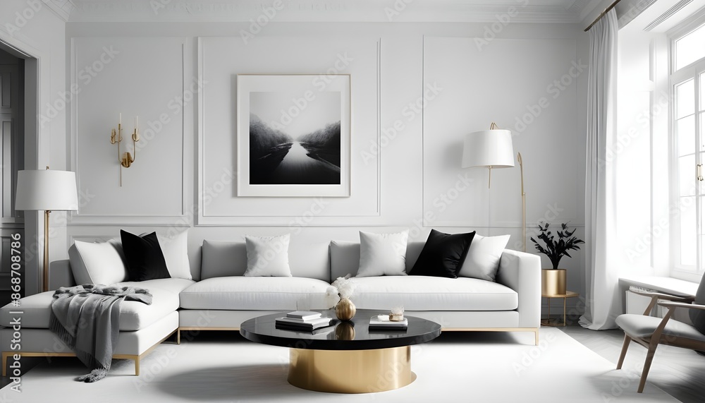 Photo interior modern design room 3d illustration Photo interior modern design room 3d illustration