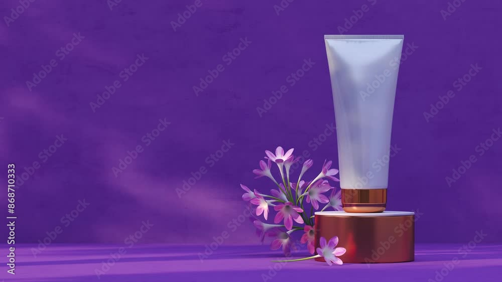 3D Render Animation 4K Platform for Placing Cosmetic Products and Shadowing Tree Behind 3D Render Animation 4K Platform for Placing Cosmetic Products and Shadowing Tree Behind