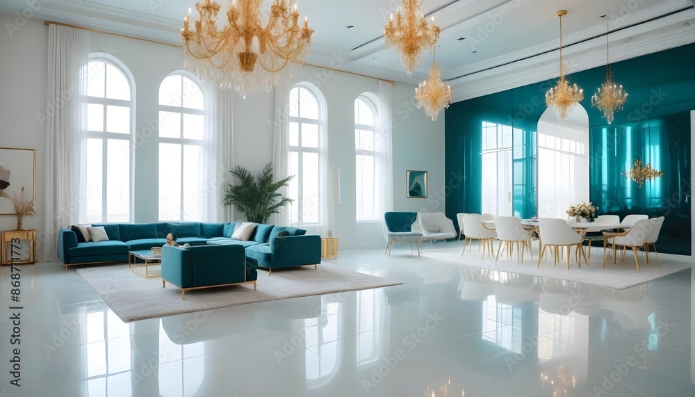 Photo interior modern design room 3d illustration