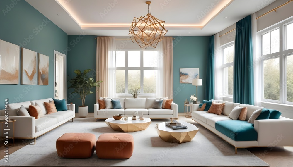 Photo interior modern design room 3d illustration Photo interior modern design room 3d illustration
