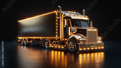 Shiny truck with decorative lights