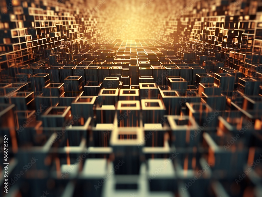 Obraz premium Perspective grid abstract retro background