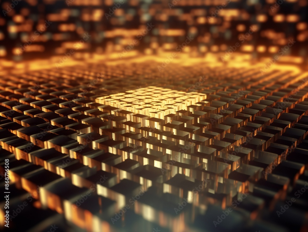 Obraz premium Perspective grid abstract retro background