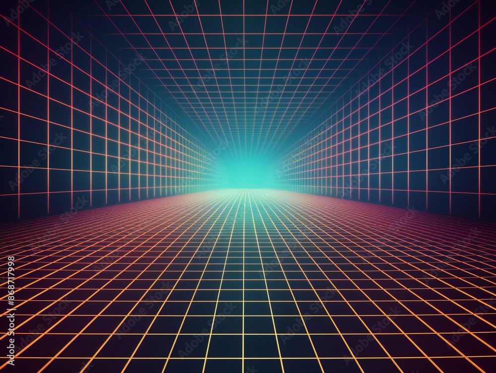 Perspective grid abstract retro background Perspective grid abstract retro background