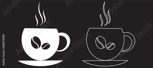 set of coffee icons, such as tea, drinks, cocoa, cup, cafe