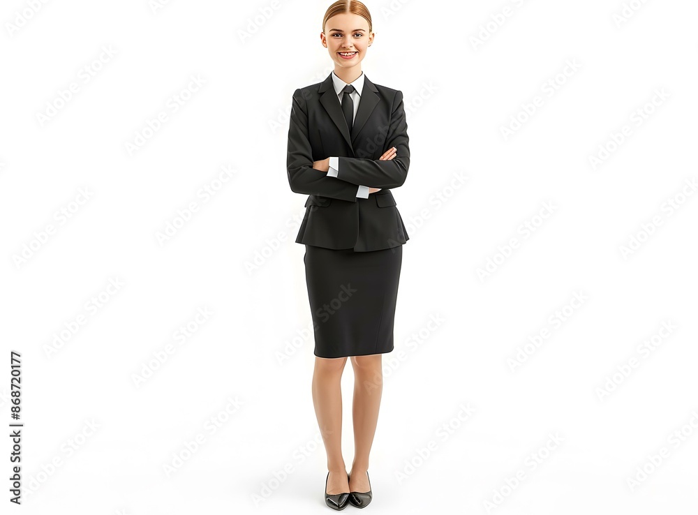 Confident Businesswoman Posing on White Background Confident Businesswoman Posing on White Background