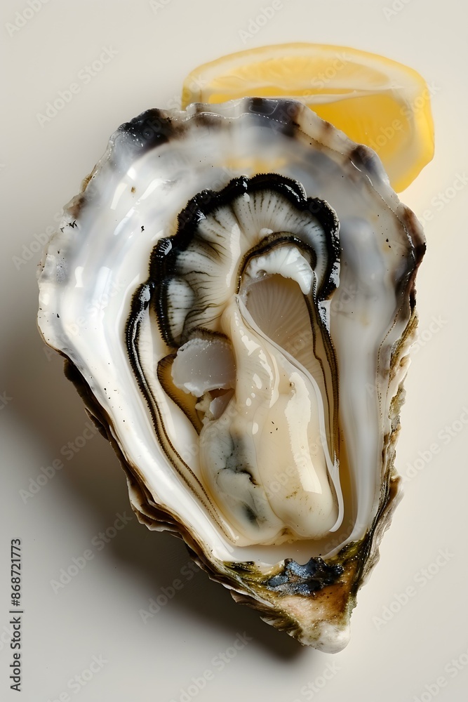 Fresh Oyster with Lemon Wedge Fresh Oyster with Lemon Wedge