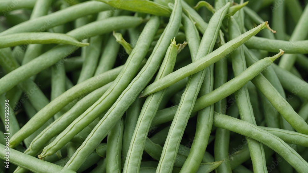 Lush Green Bean Harvest in the Garden Lush Green Bean Harvest in the Garden